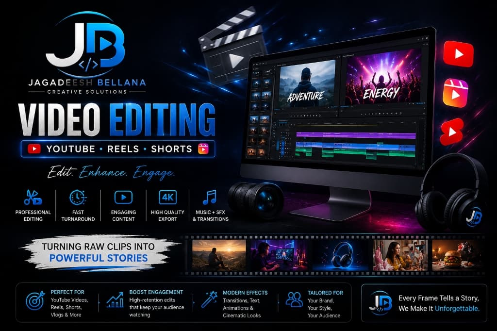 Video Editing (YouTube, Reels, Shorts)